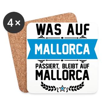 was auf mallorca passiert, bleibt auf mallorca - Untersetzer (4er-Set) - Weiß - Vorne