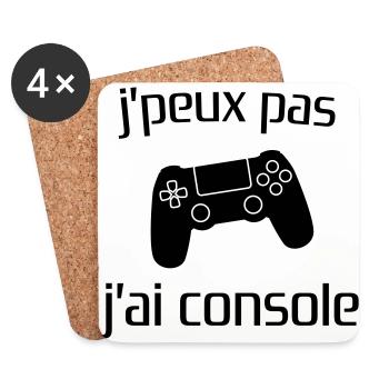 j'peux pas j'ai console - Dessous de verre (lot de 4) - blanc - Devant