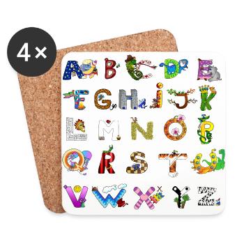 Morpho´s ABC - Untersetzer (4er-Set) - Weiß - Vorne