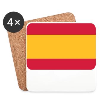 Drapeau national d'Espagne - Dessous de verre (lot de 4) - blanc - Devant