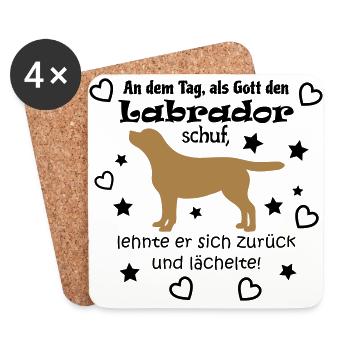 Gott schuf Labrador - Untersetzer (4er-Set) - Weiß - Vorne