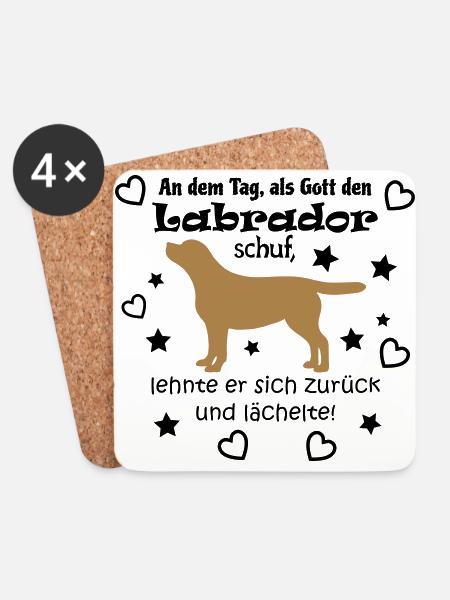 Gott schuf Labrador - Untersetzer (4er-Set) - Weiß