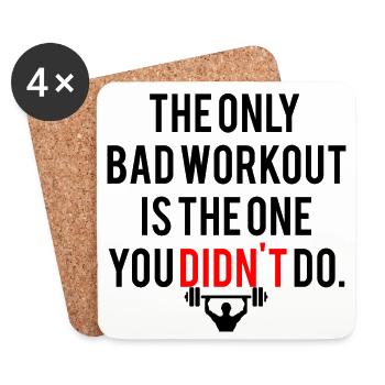 FITNESS MOTIVATION | THE ONLY BAD WORKOUT - Untersetzer (4er-Set) - Weiß - Vorne