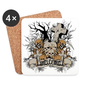 friedhof welcome - Untersetzer (4er-Set) - Weiß - Vorne