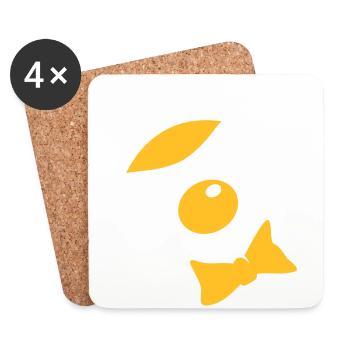 A Clown Face - Coasters (set of 4) - white - Front