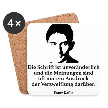 Kafka: The writing is immutable and the Mei - Coasters (set of 4) - white - Front