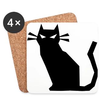 scharfe Katze böse - Untersetzer (4er-Set) - Weiß - Vorne