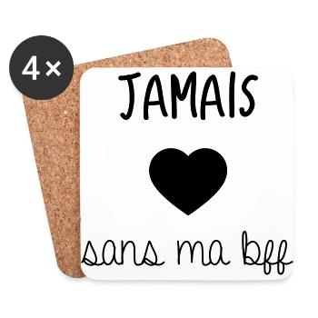 JAMAIS SANS MA BFF - Dessous de verre (lot de 4) - blanc - Devant