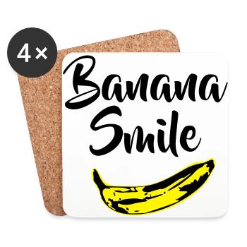 banana smile - Coasters (set of 4) - white - Front
