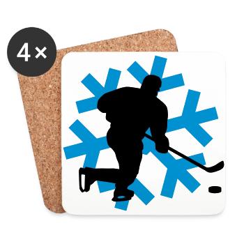 eishockey_c_2c - Untersetzer (4er-Set) - Weiß - Vorne