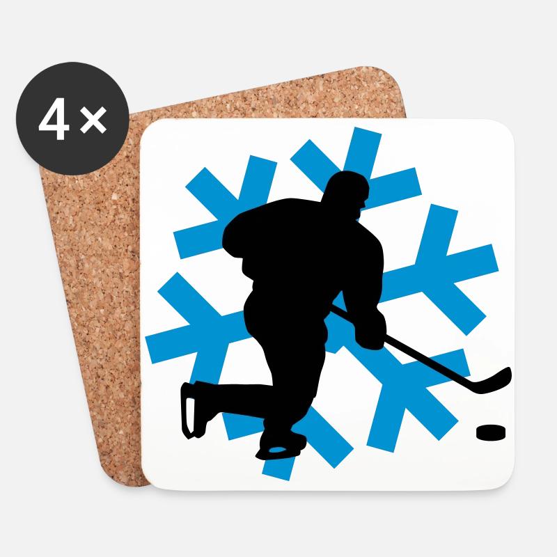 eishockey_c_2c - Coasters (set of 4) - white