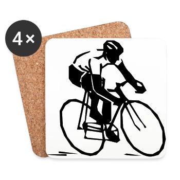 bicycle mountain bike cyclist mountainbike fahrrad - Untersetzer (4er-Set) - Weiß - Vorne