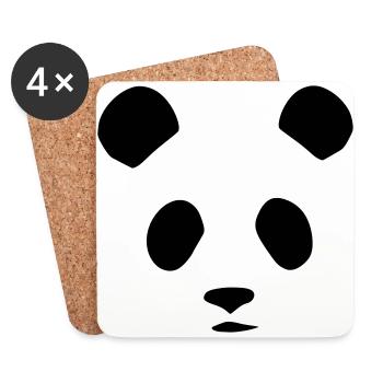 Panda T-Shirt Geschenk Idee Weihnachten Lustig - Untersetzer (4er-Set) - Weiß - Vorne