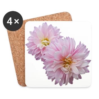 fleurs lys tulipes orchidées ger dahlia de tournesol - Dessous de verre (lot de 4) - blanc - Devant