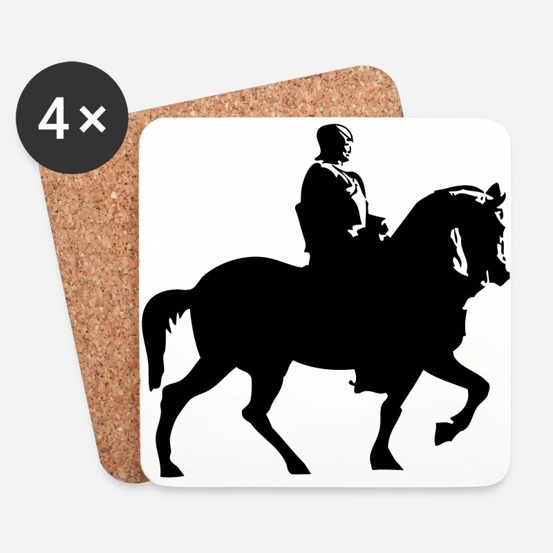 Pferd und Reiter | Ritter | Lanze Reiten Rüstung - Untersetzer (4er-Set) - Weiß