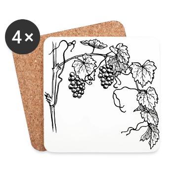 grapes trauben wine weintrauben fruits fruechte55 - Untersetzer (4er-Set) - Weiß - Vorne