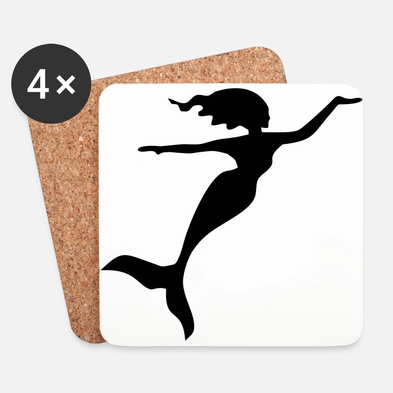 Mermaid - Coasters (set of 4) - white