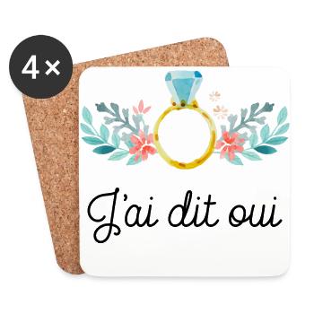 j ai dit oui evjf mariage - Dessous de verre (lot de 4) - blanc - Devant