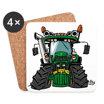 0197 Green tractor 6920S - Coasters (set of 4) - white - Front