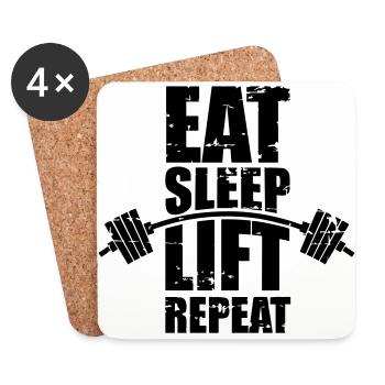 Eat sleep lift - Coasters (set of 4) - white - Front
