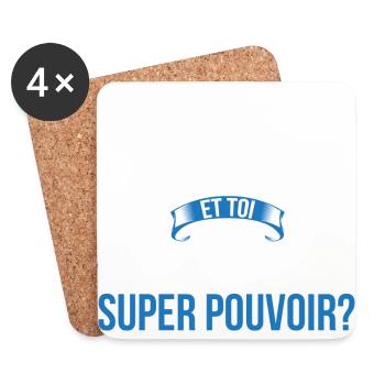Thierry super pouvoir homme - Dessous de verre (lot de 4) - blanc - Devant
