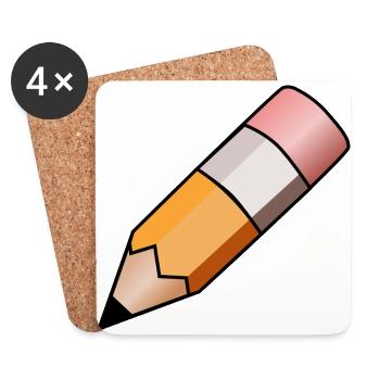 stylo apprentissage crayon professeur enseignant l'école p - Dessous de verre (lot de 4) - blanc - Devant