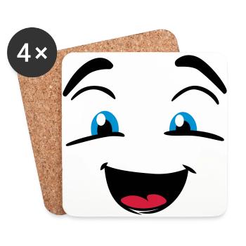 Smiling face - Coasters (set of 4) - white - Front