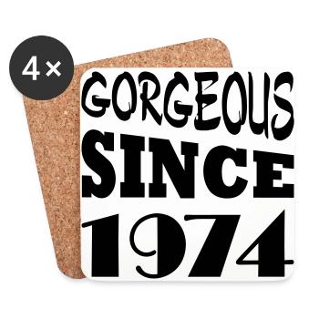 Gorgeous since 1974 - Coasters (set of 4) - white - Front