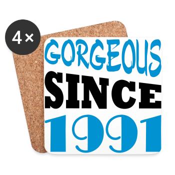 Gorgeous since 1991 - Untersetzer (4er-Set) - Weiß - Vorne