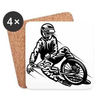BMX / Mountain Biker 03_schwarz - Coasters (set of 4) - white - Front