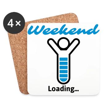 Weekend Loading... - Untersetzer (4er-Set) - Weiß - Vorne