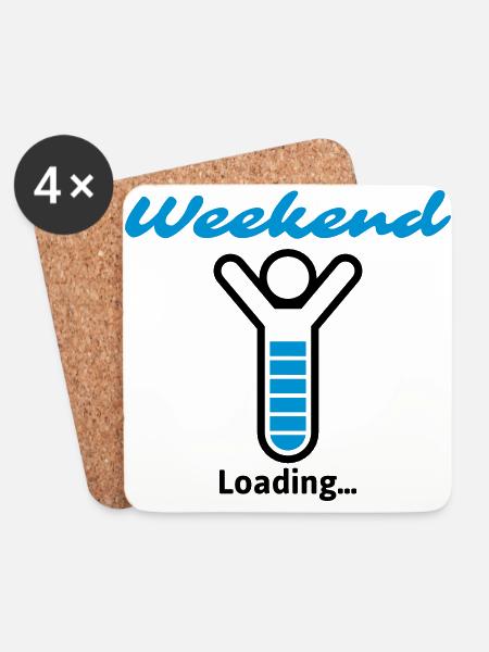 Weekend Loading ... - Coasters (set of 4) - white