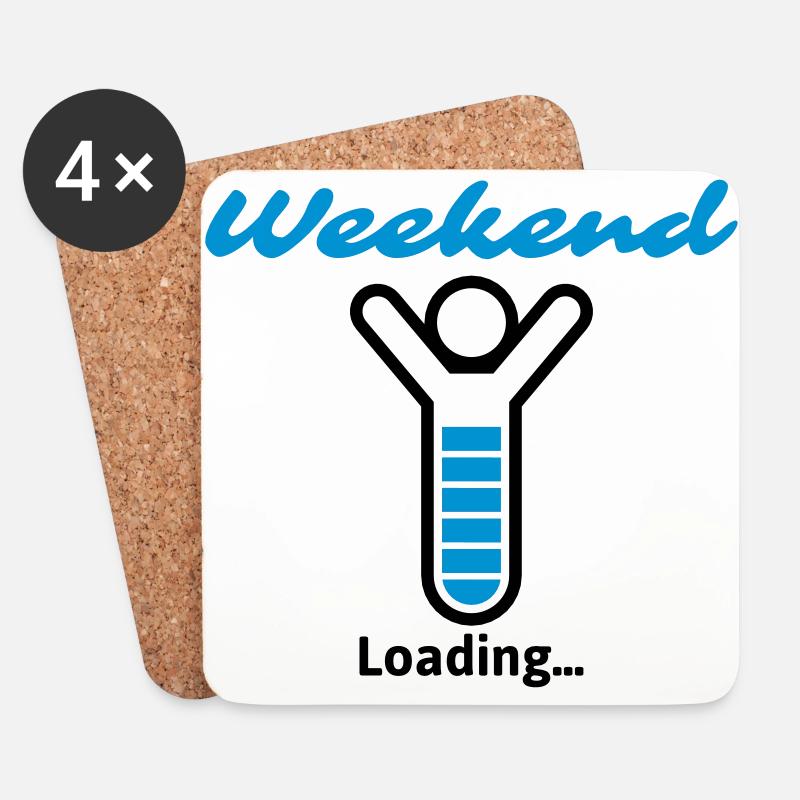 Weekend Loading... - Untersetzer (4er-Set) - Weiß