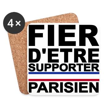 fier parisien noir 01 - Dessous de verre (lot de 4) - blanc - Devant