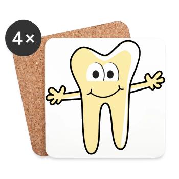 Pratique dentaire dent Logo - Dessous de verre (lot de 4) - blanc - Devant