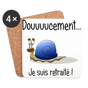 doucement - Dessous de verre (lot de 4) - blanc - Devant
