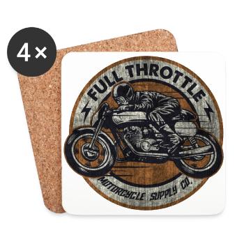 SSD Full Throttle retro racer - Biker Design used - Untersetzer (4er-Set) - Weiß - Vorne