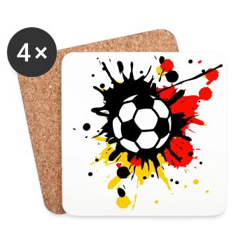 Germany Fan Flag - Coasters (set of 4) - white - Front