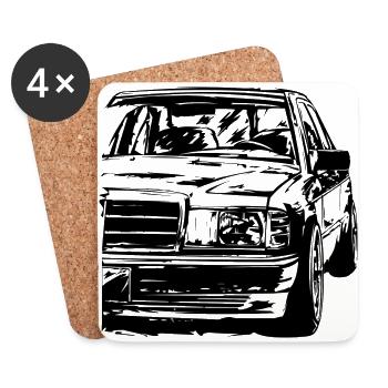 W201 Dirty - Coasters (set of 4) - white - Front
