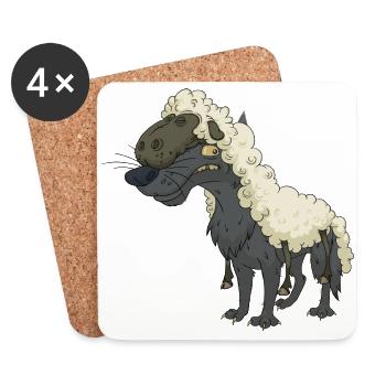 Wolf - Untersetzer (4er-Set) - Weiß - Vorne