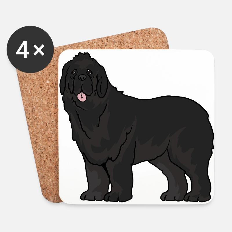 Neufundländer Hund - Untersetzer (4er-Set) - Weiß