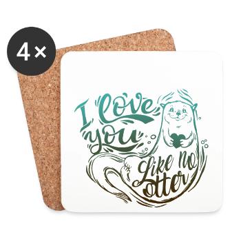 OTTER o love you like no otter - Untersetzer (4er-Set) - Weiß - Vorne