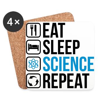 Eat Sleep Science Repeat - Coasters (set of 4) - white - Front