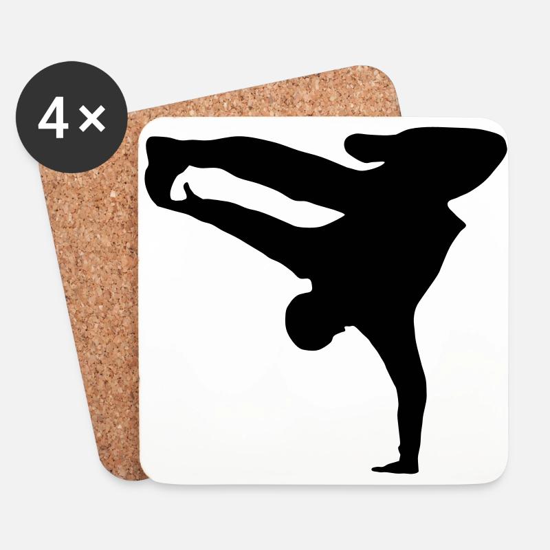 Breakdancer, B-Boy - Untersetzer (4er-Set) - Weiß