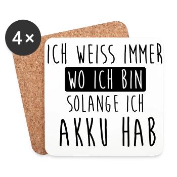 Ich weiss immer wo Ich bin - Untersetzer (4er-Set) - Weiß - Vorne