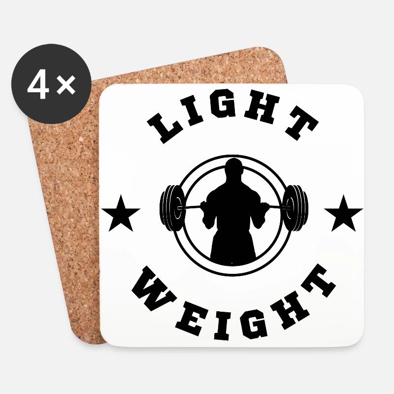 Light Weight Weightlifter Bodybuilder Langhantel - Untersetzer (4er-Set) - Weiß