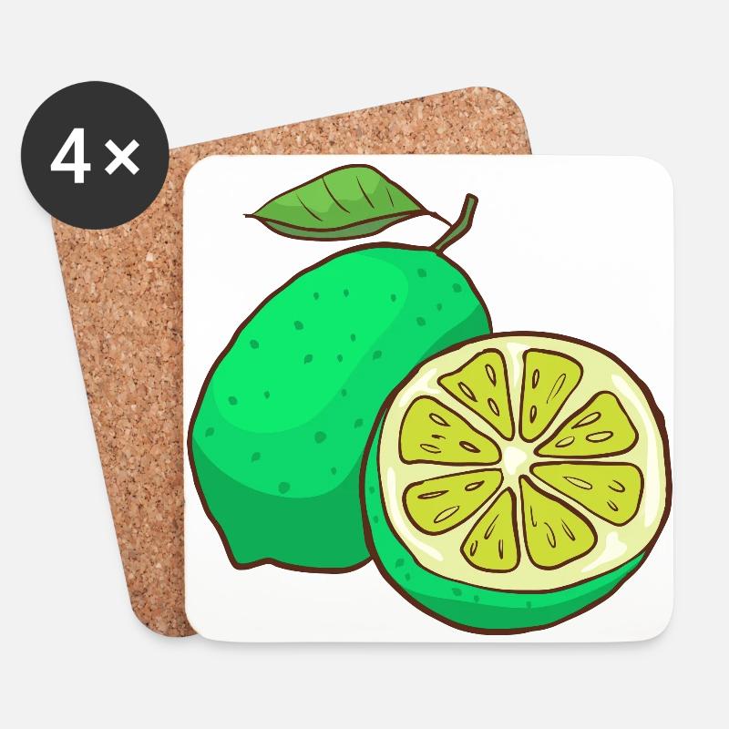 Limetten Limonen - Untersetzer (4er-Set) - Weiß