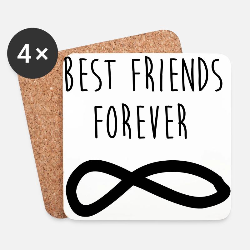 Best Friends Forever / Beste Freunde - Untersetzer (4er-Set) - Weiß