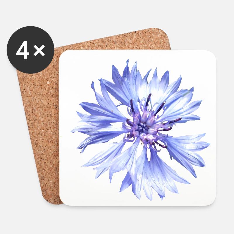 Kornblume blau Blume Sommer - Untersetzer (4er-Set) - Weiß