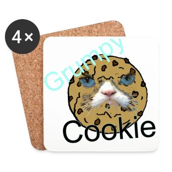Cookie grincheux - Dessous de verre (lot de 4) - blanc - Devant